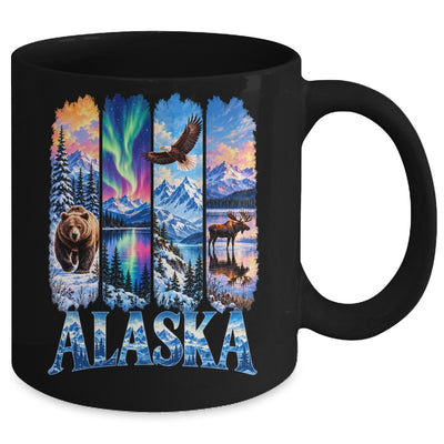 Alaska Bear Moose Eagle Aurora Lake And Mountain Wildlife Mug | siriusteestore