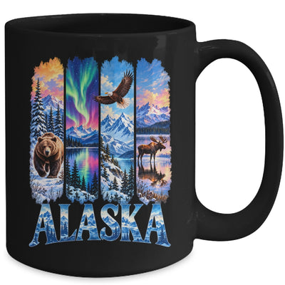 Alaska Bear Moose Eagle Aurora Lake And Mountain Wildlife Mug | siriusteestore