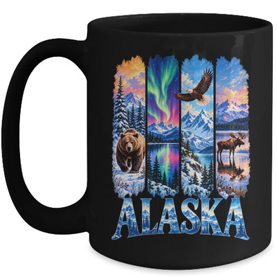 Alaska Bear Moose Eagle Aurora Lake And Mountain Wildlife Mug | siriusteestore