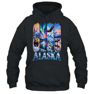 Alaska Bear Moose Eagle Aurora Lake And Mountain Wildlife Shirt & Hoodie | siriusteestore