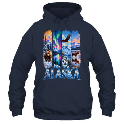 Alaska Bear Moose Eagle Aurora Lake And Mountain Wildlife Shirt & Hoodie | siriusteestore
