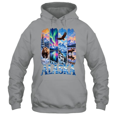 Alaska Bear Moose Eagle Aurora Lake And Mountain Wildlife Shirt & Hoodie | siriusteestore