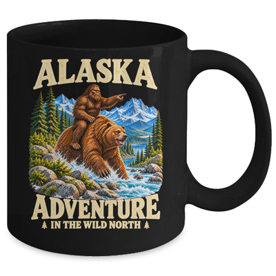 Alaska Bigfoot Riding A Bear Funny Sasquatch Vacation Mug | siriusteestore