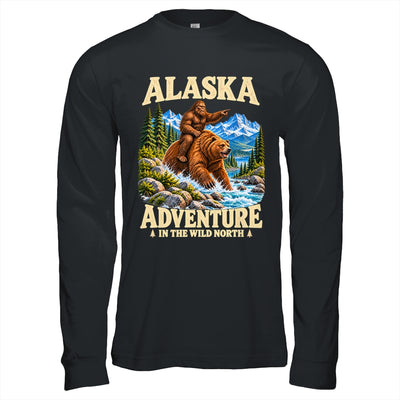 Alaska Bigfoot Riding A Bear Funny Sasquatch Vacation Shirt & Hoodie | siriusteestore