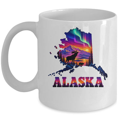 Alaska Elk Aurora Borealis Alaska State Landscape Vacation Mug | siriusteestore