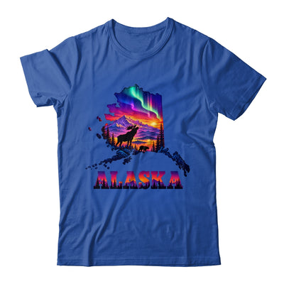 Alaska Elk Aurora Borealis Alaska State Landscape Vacation Shirt & Hoodie | siriusteestore