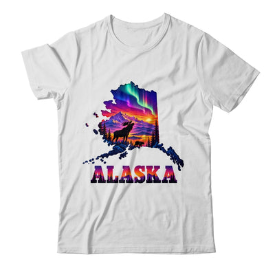 Alaska Elk Aurora Borealis Alaska State Landscape Vacation Shirt & Hoodie | siriusteestore