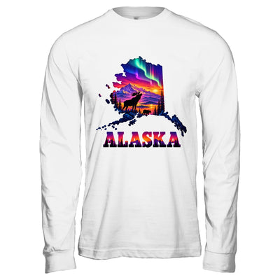 Alaska Elk Aurora Borealis Alaska State Landscape Vacation Shirt & Hoodie | siriusteestore