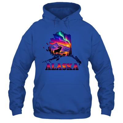 Alaska Elk Aurora Borealis Alaska State Landscape Vacation Shirt & Hoodie | siriusteestore