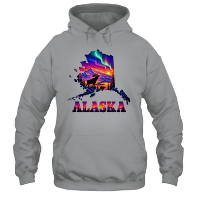 Alaska Elk Aurora Borealis Alaska State Landscape Vacation Shirt & Hoodie | siriusteestore