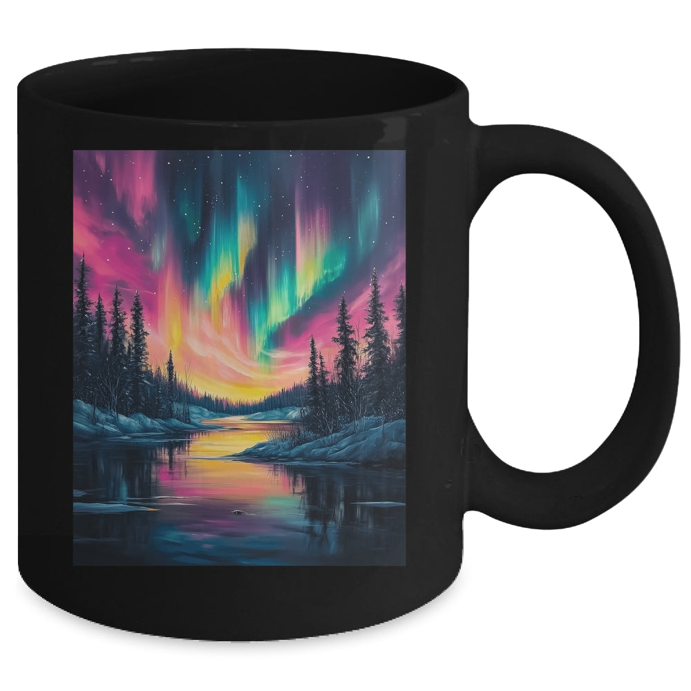 Alaska Landscape Aurora Borealis Northern Lights Vacation Mug | siriusteestore
