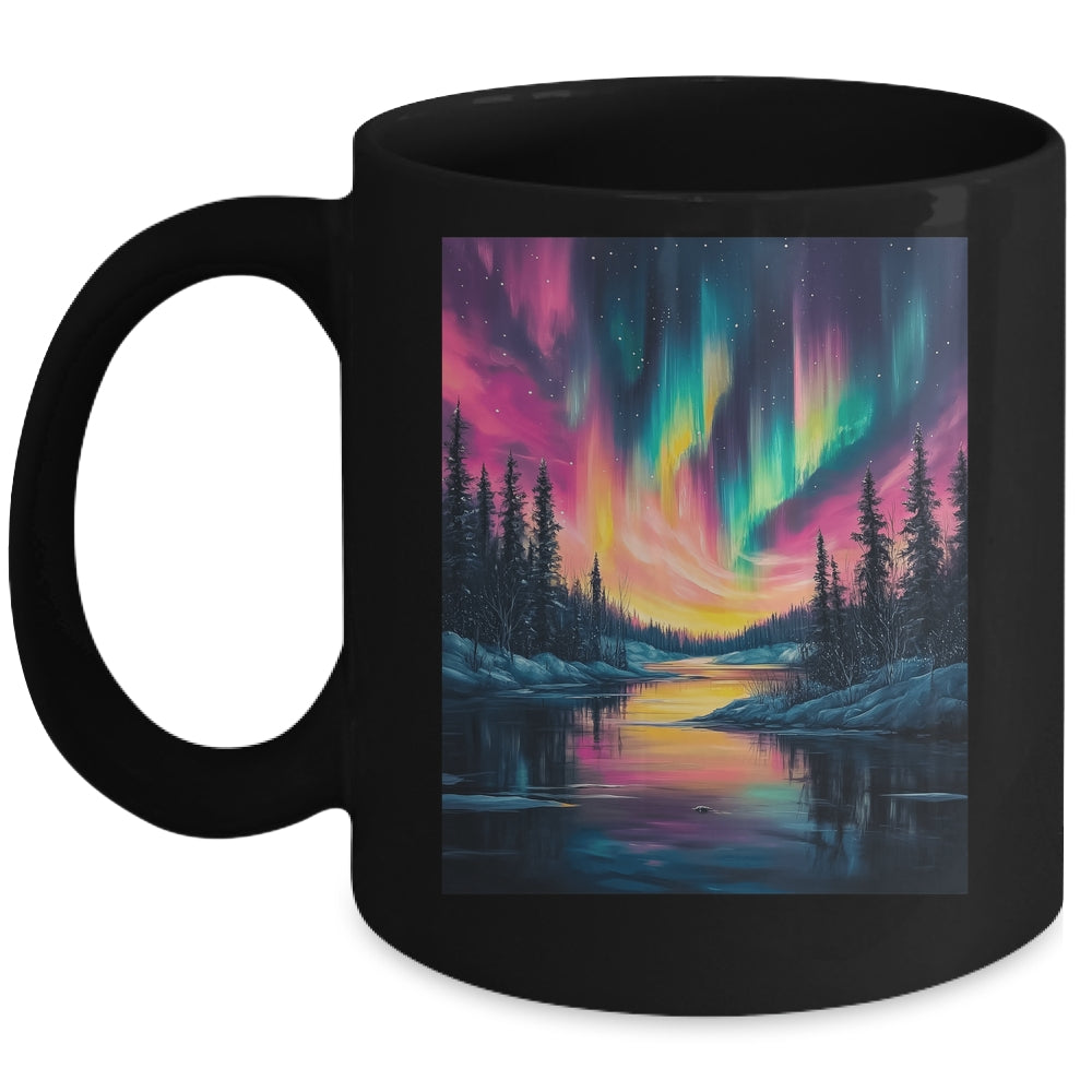 Alaska Landscape Aurora Borealis Northern Lights Vacation Mug | siriusteestore