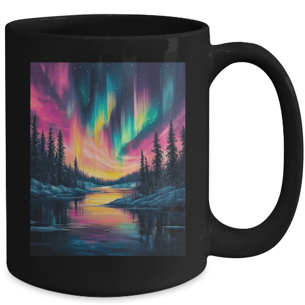 Alaska Landscape Aurora Borealis Northern Lights Vacation Mug | siriusteestore