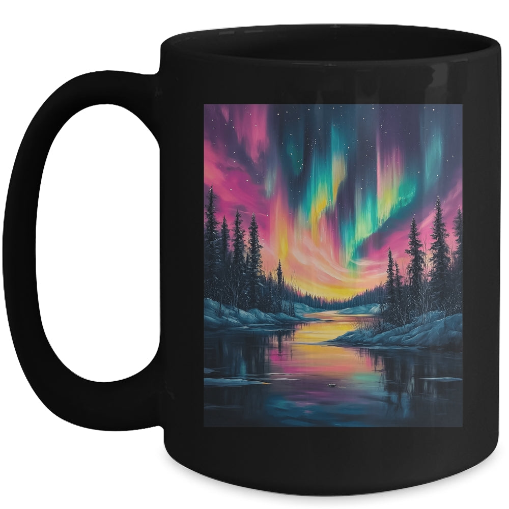 Alaska Landscape Aurora Borealis Northern Lights Vacation Mug | siriusteestore