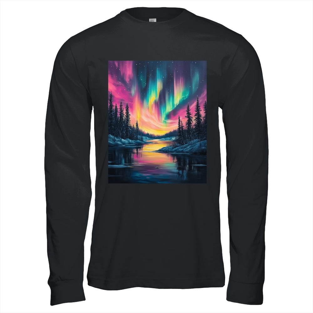Alaska Landscape Aurora Borealis Northern Lights Vacation Shirt & Hoodie | siriusteestore
