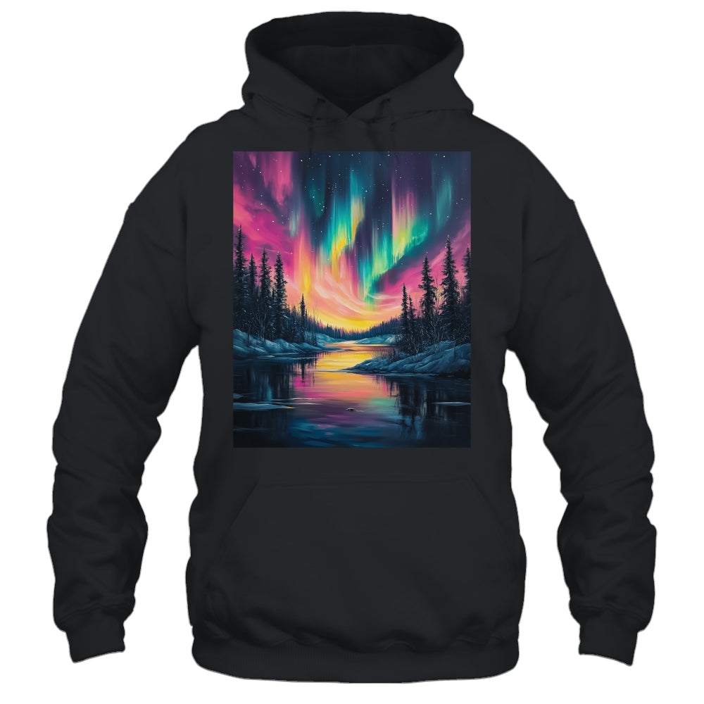 Alaska Landscape Aurora Borealis Northern Lights Vacation Shirt & Hoodie | siriusteestore