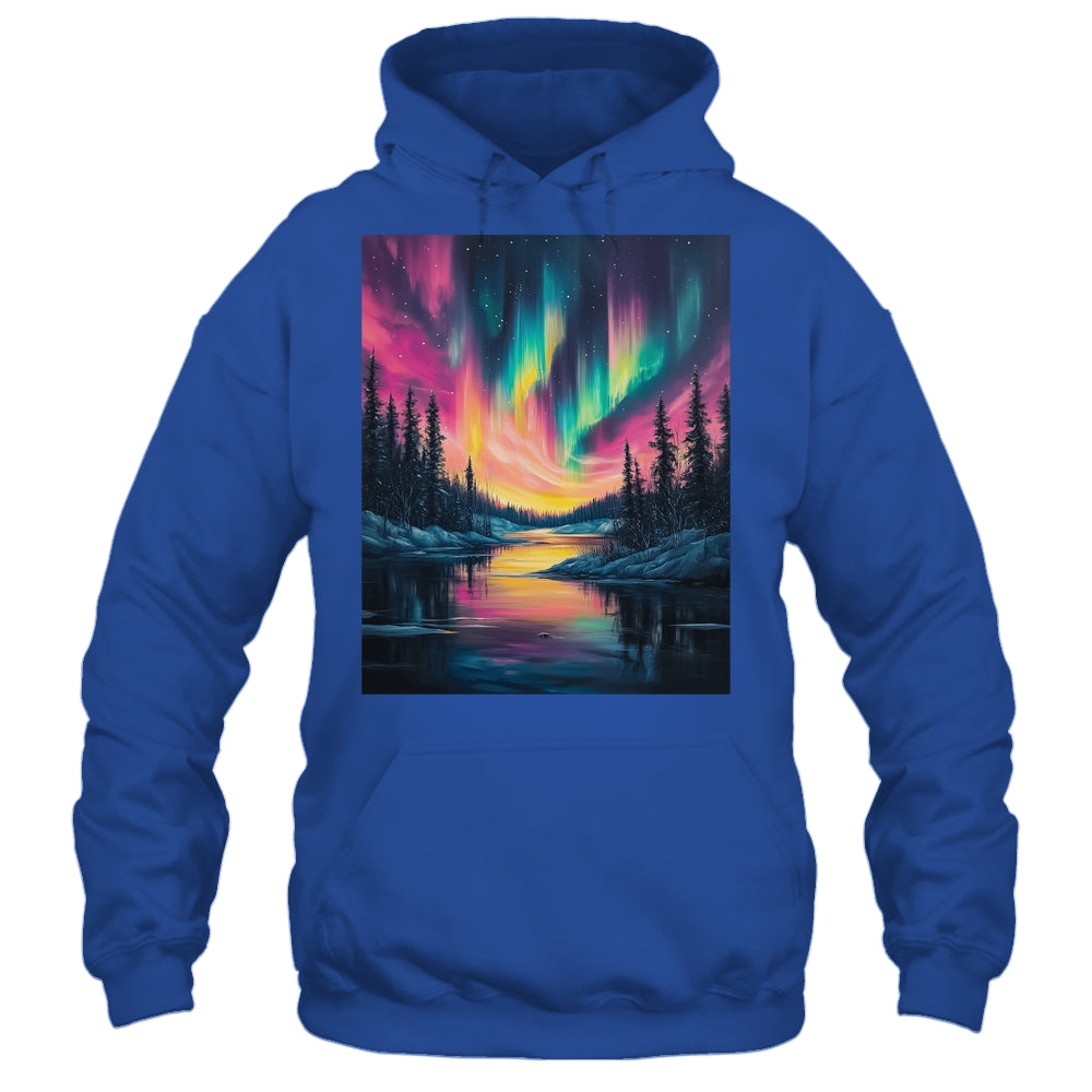 Alaska Landscape Aurora Borealis Northern Lights Vacation Shirt & Hoodie | siriusteestore