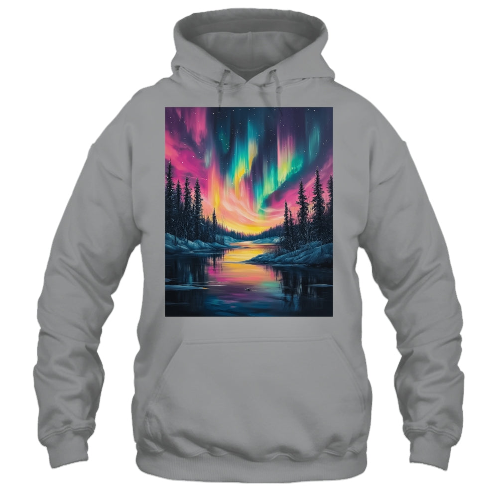 Alaska Landscape Aurora Borealis Northern Lights Vacation Shirt & Hoodie | siriusteestore