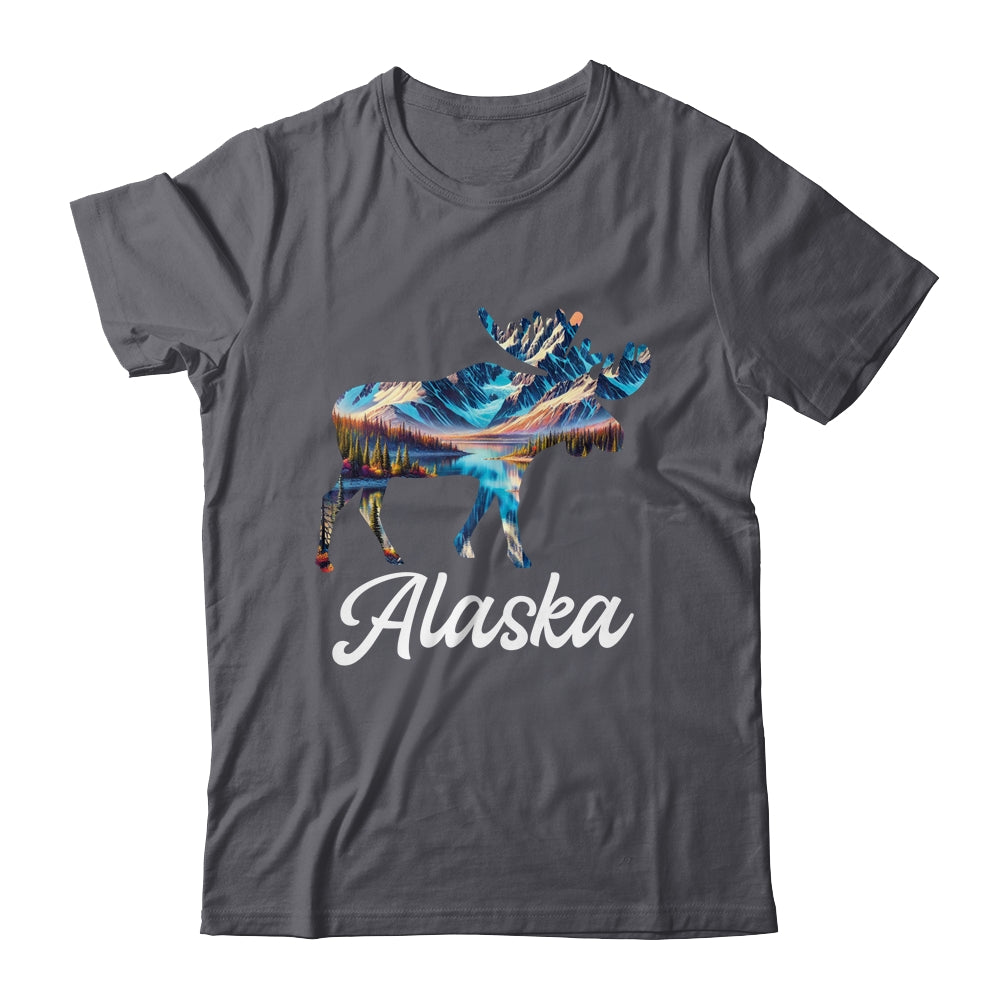 Alaska Mountains Moose Alaskan Lover Souvenir Vacation Trip Shirt & Hoodie | siriusteestore