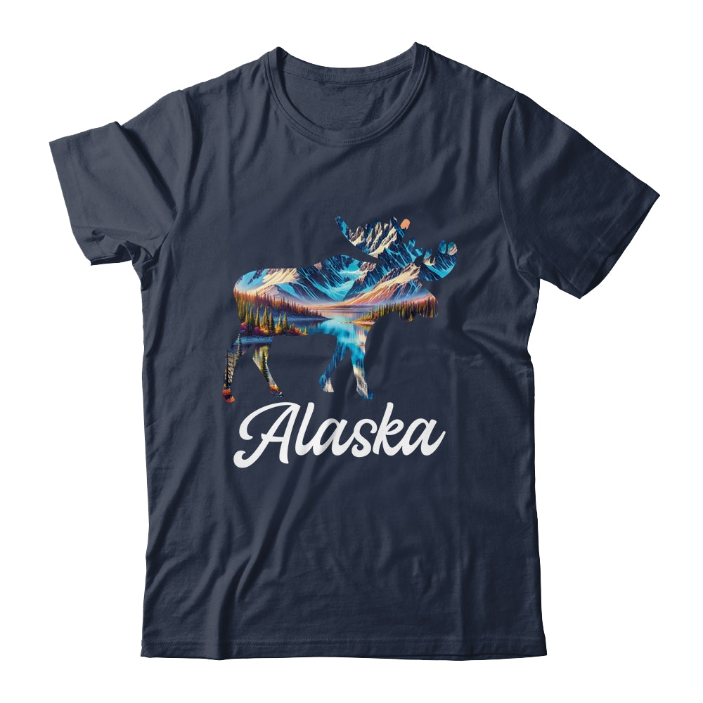 Alaska Mountains Moose Alaskan Lover Souvenir Vacation Trip Shirt & Hoodie | siriusteestore