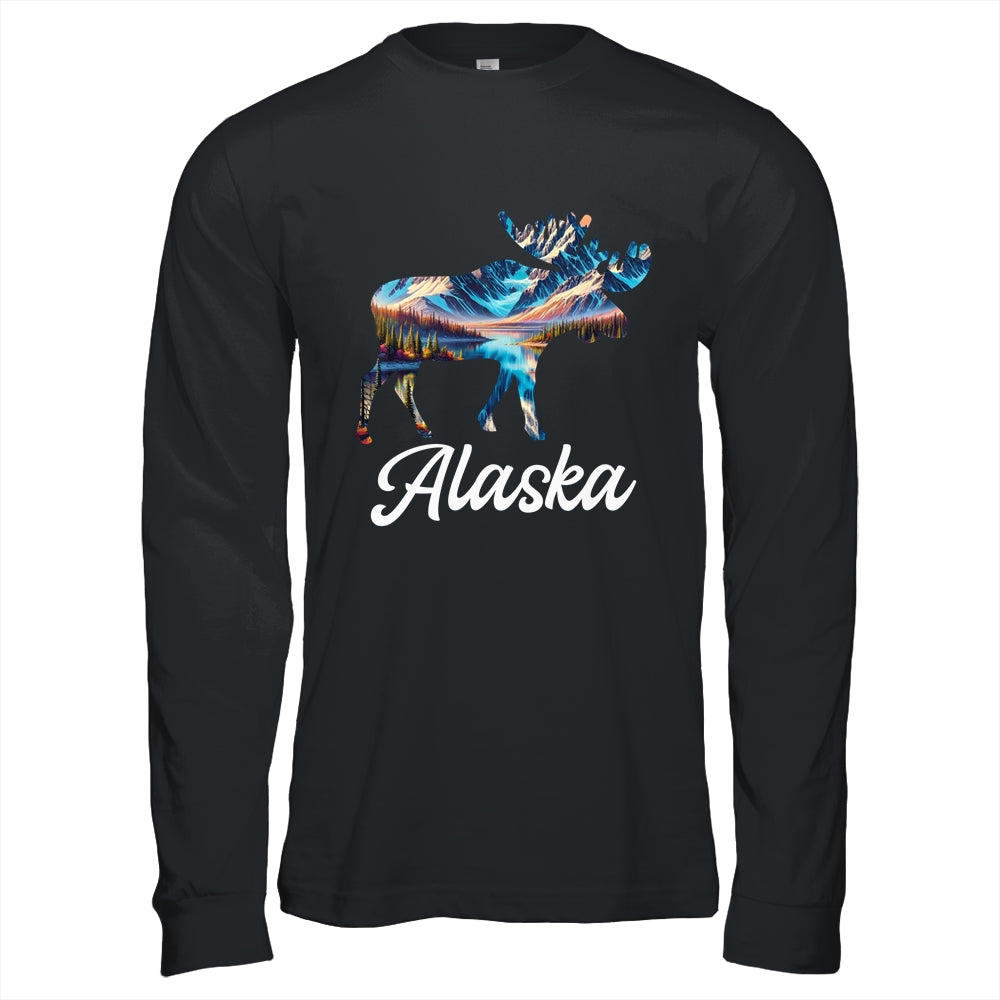 Alaska Mountains Moose Alaskan Lover Souvenir Vacation Trip Shirt & Hoodie | siriusteestore