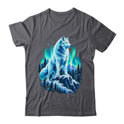 Alaska Northern Lights Arctic Up North White Wolf Lover Shirt & Hoodie | siriusteestore