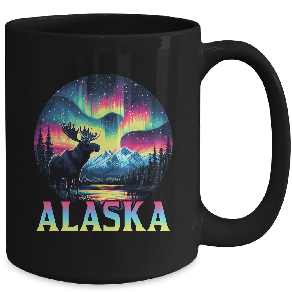 Alaska Northern Lights Aurora Viewing Alaska Vacation Moose Mug | siriusteestore