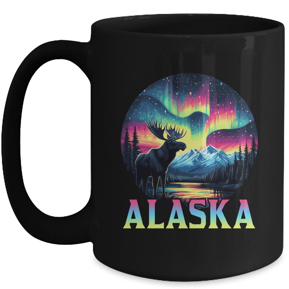Alaska Northern Lights Aurora Viewing Alaska Vacation Moose Mug | siriusteestore