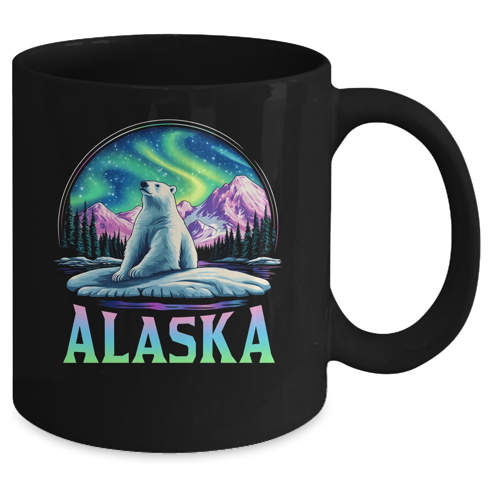 Alaska Northern Lights Aurora Viewing Bear Vacation Trip Mug | siriusteestore