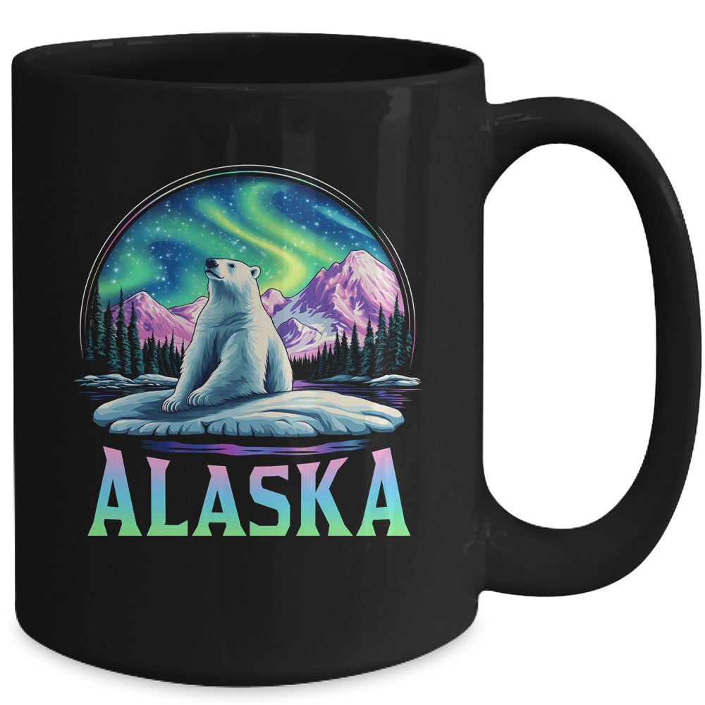 Alaska Northern Lights Aurora Viewing Bear Vacation Trip Mug | siriusteestore