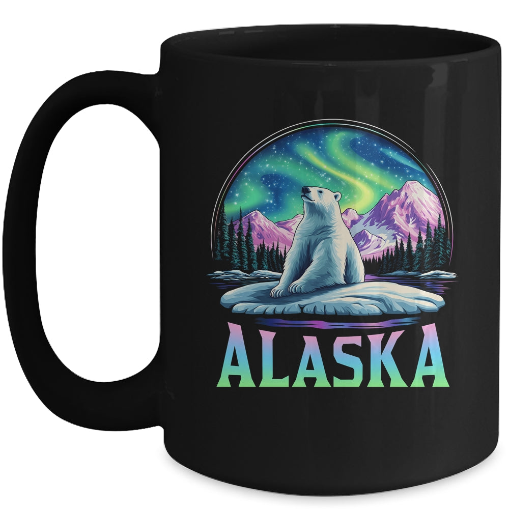 Alaska Northern Lights Aurora Viewing Bear Vacation Trip Mug | siriusteestore