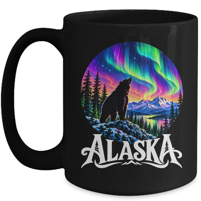 Alaska Northern Lights Aurora Viewing Bear Vacation Vintage Mug | siriusteestore