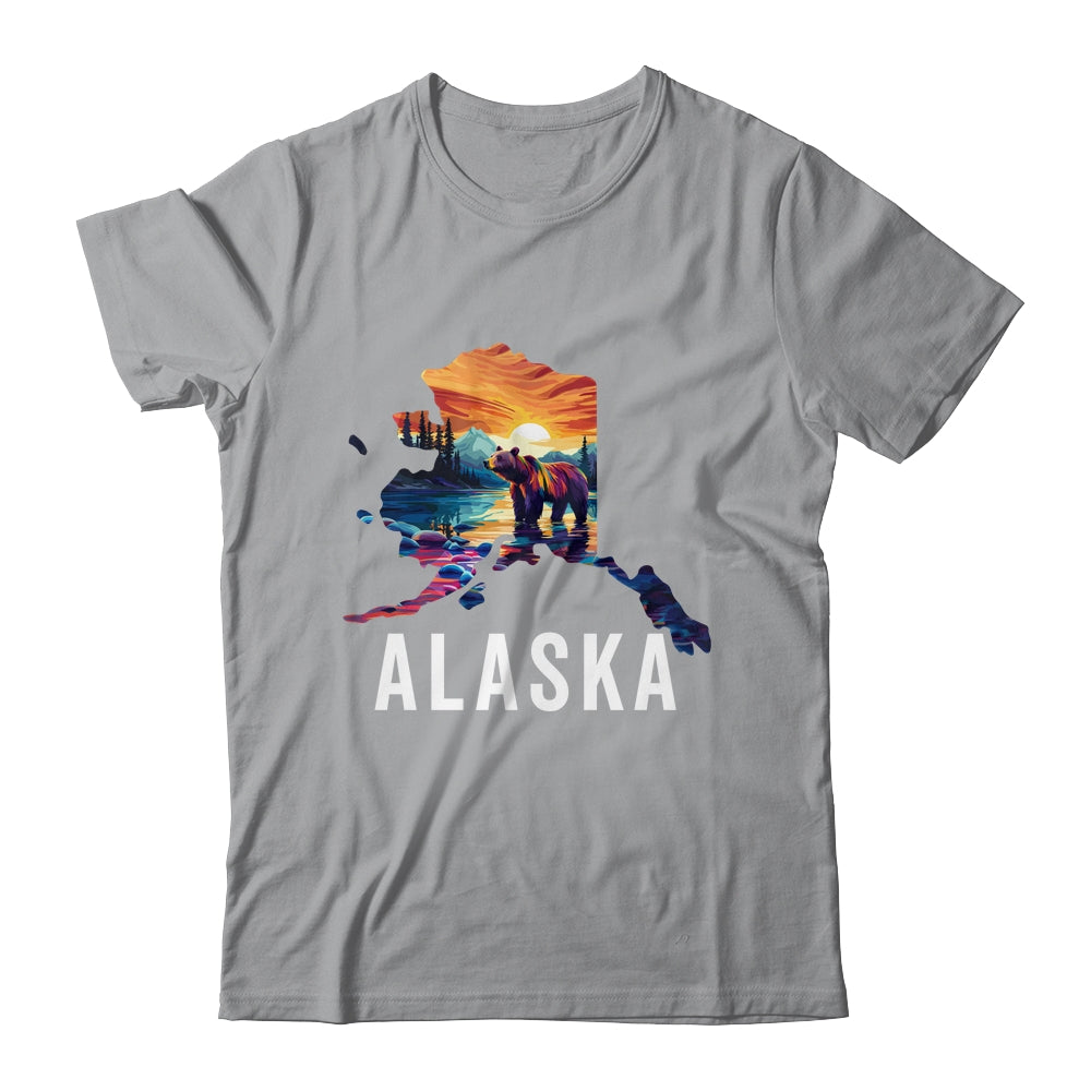 Alaskan Bear Animal Alaska Map Souvenirs Vacation Vintage Shirt & Hoodie | siriusteestore