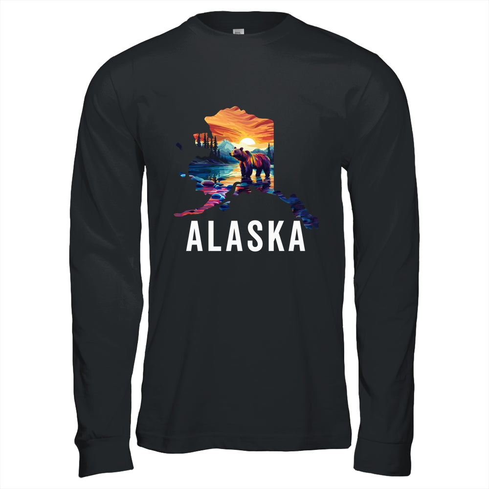 Alaskan Bear Animal Alaska Map Souvenirs Vacation Vintage Shirt & Hoodie | siriusteestore