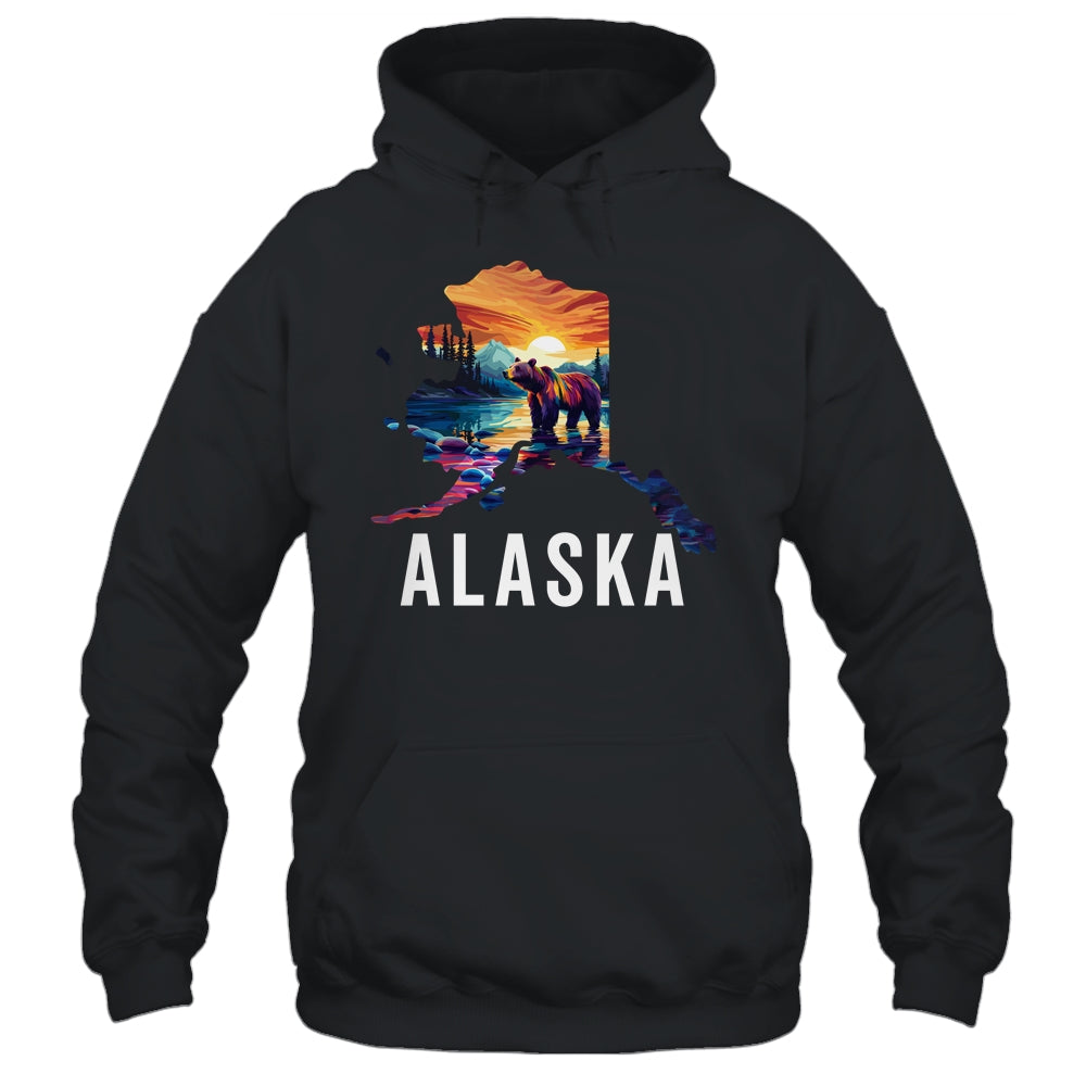 Alaskan Bear Animal Alaska Map Souvenirs Vacation Vintage Shirt & Hoodie | siriusteestore