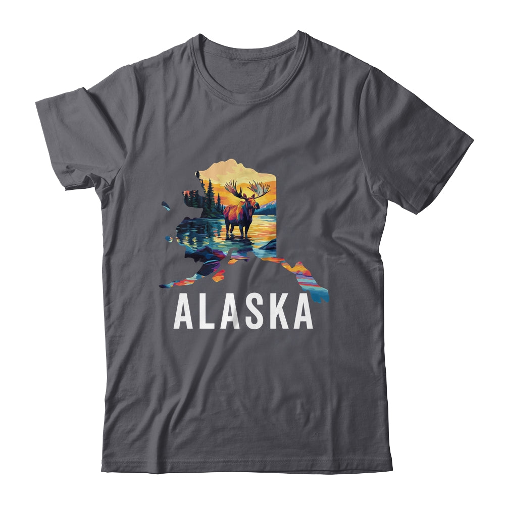 Alaskan Moose Animal Alaska Map Souvenirs Vacation Vintage Shirt & Hoodie | siriusteestore