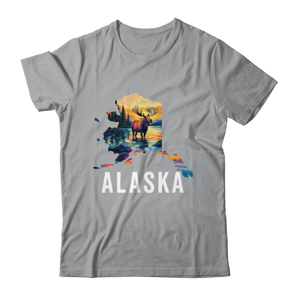 Alaskan Moose Animal Alaska Map Souvenirs Vacation Vintage Shirt & Hoodie | siriusteestore