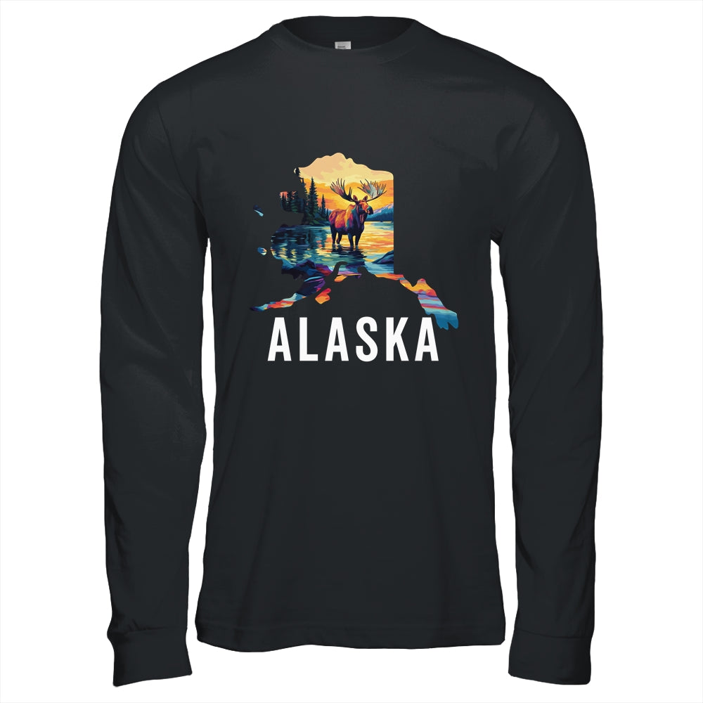 Alaskan Moose Animal Alaska Map Souvenirs Vacation Vintage Shirt & Hoodie | siriusteestore
