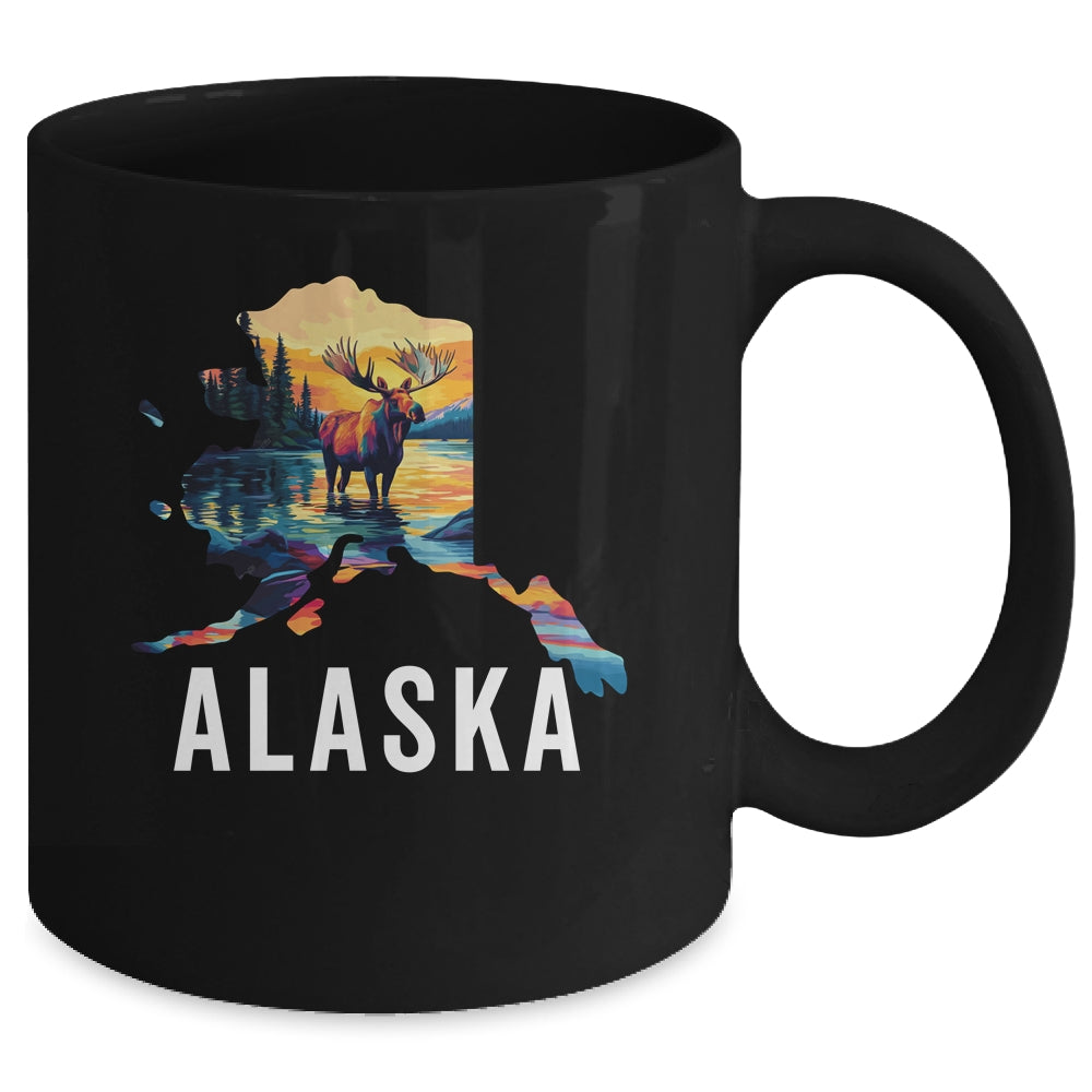 Alaskan Moose Animal Alaska Map Souvenirs Vacation Vintage Mug | siriusteestore