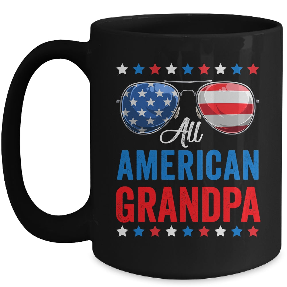 All American Grandpa 4th Of July Memorial Day Matching Mug | siriusteestore