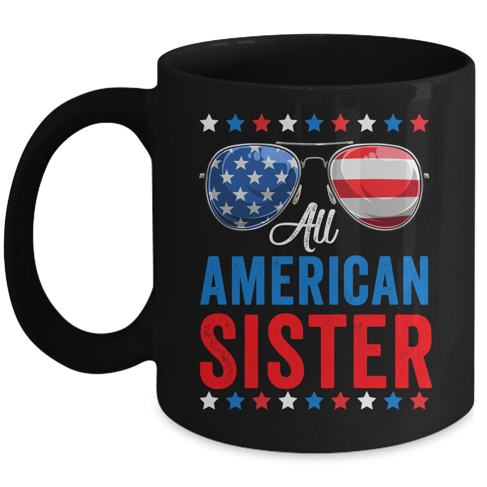 All American Sister 4th Of July Memorial Day Matching Mug | siriusteestore