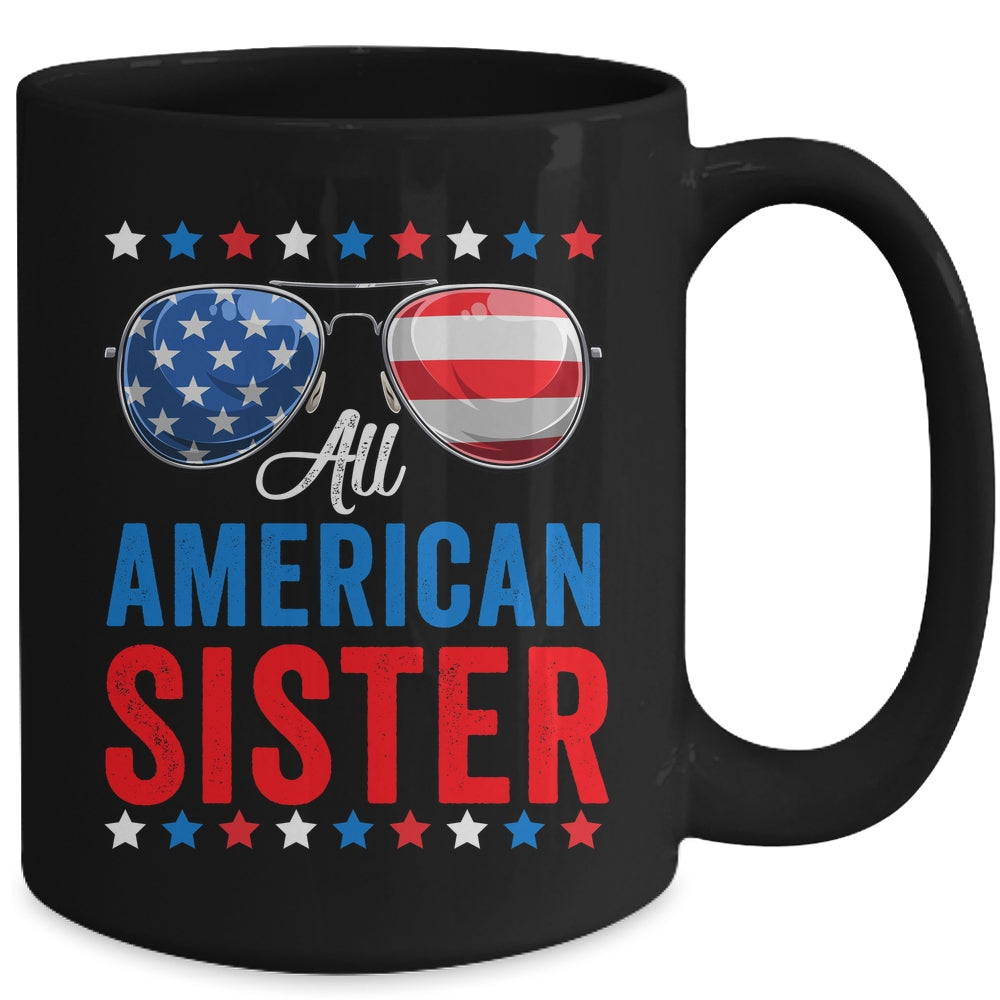 All American Sister 4th Of July Memorial Day Matching Mug | siriusteestore