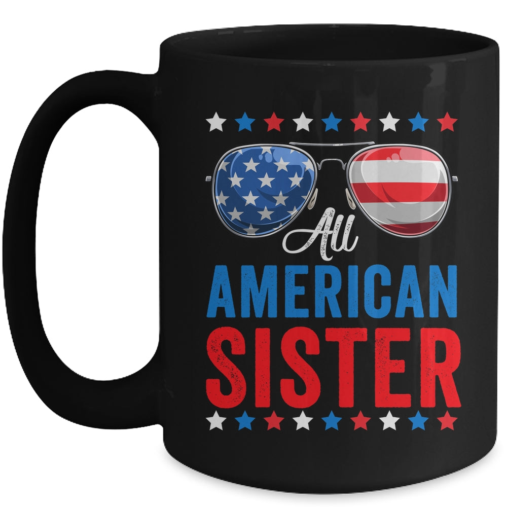 All American Sister 4th Of July Memorial Day Matching Mug | siriusteestore