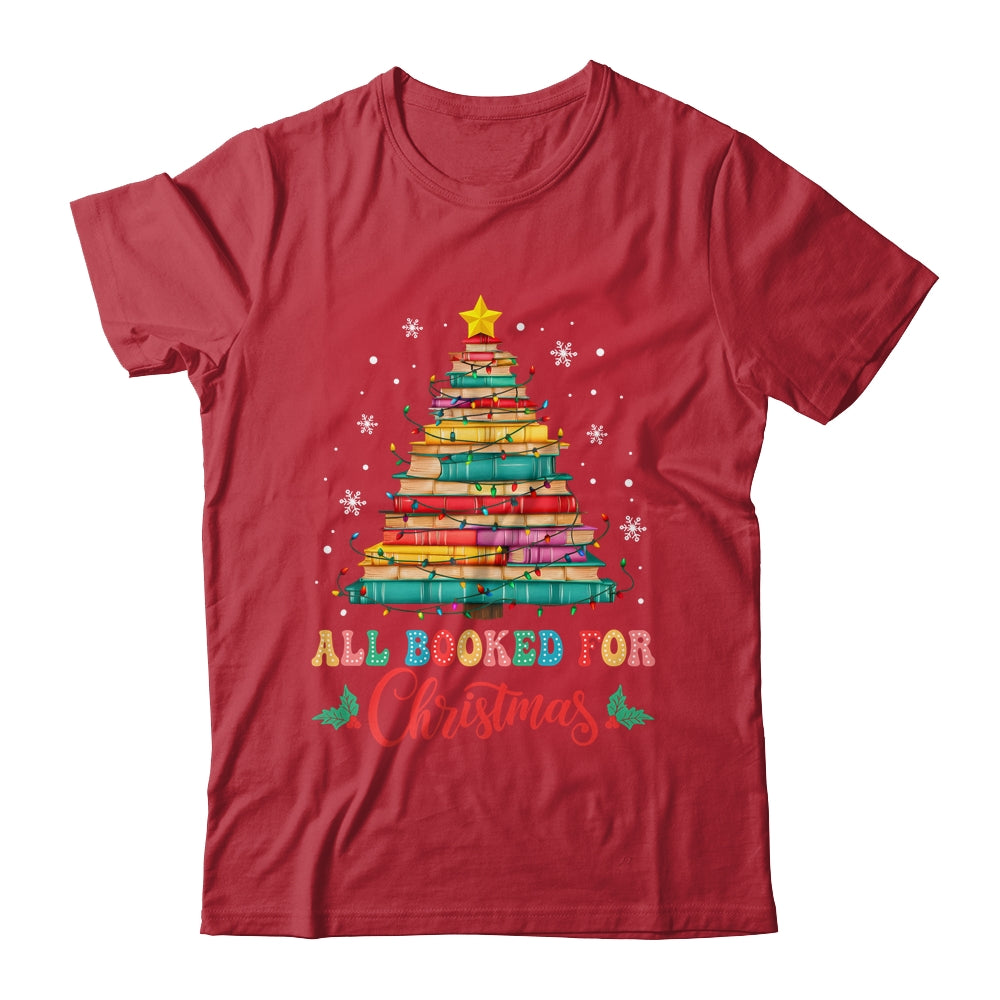 All Booked For Christmas Book Christmas Tree Lights Shirt & Sweatshirt | siriusteestore