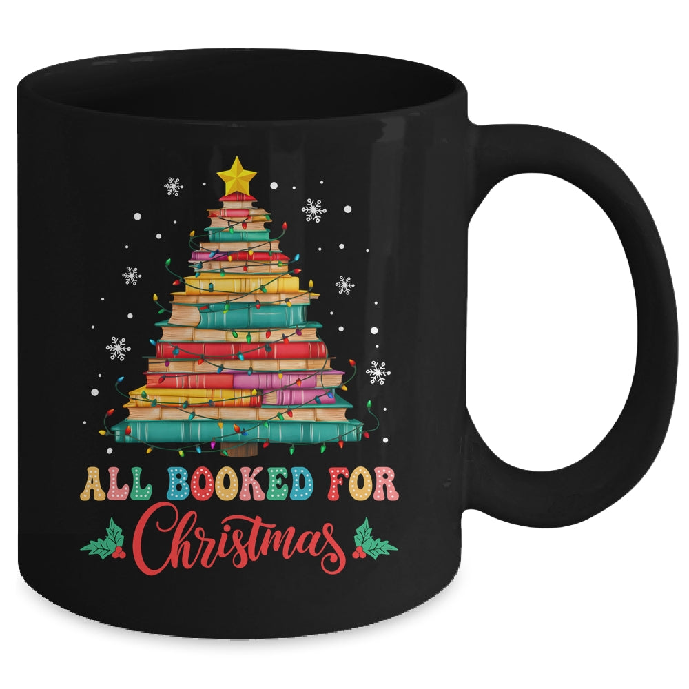 All Booked For Christmas Book Christmas Tree Lights Mug | siriusteestore