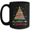 All Booked For Christmas Book Christmas Tree Lights Mug | siriusteestore