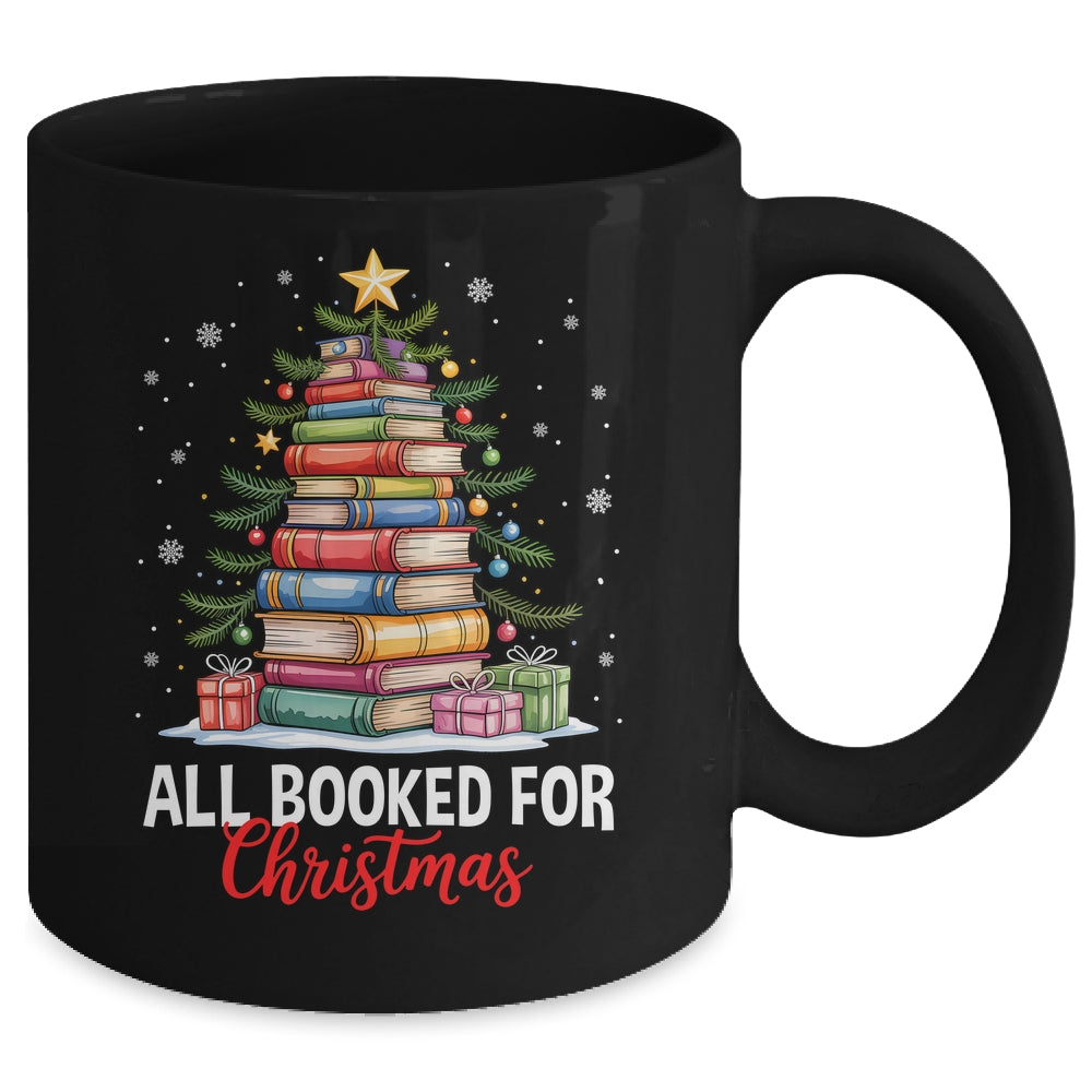 All Booked For Christmas Coquette Books Teacher Xmas Tree Mug | siriusteestore