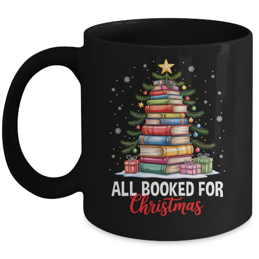 All Booked For Christmas Coquette Books Teacher Xmas Tree Mug | siriusteestore