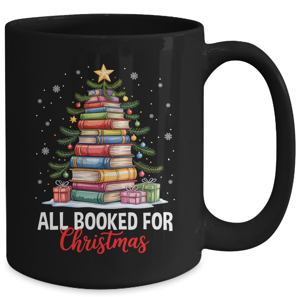 All Booked For Christmas Coquette Books Teacher Xmas Tree Mug | siriusteestore