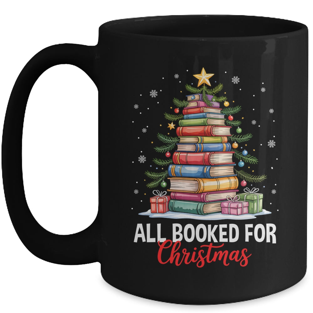 All Booked For Christmas Coquette Books Teacher Xmas Tree Mug | siriusteestore